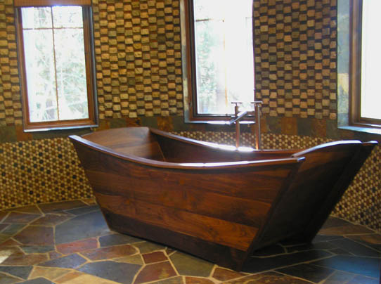 wooden bathtub - double wood tub