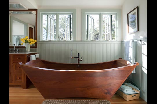 wooden bathtub - double wood tub made of mahogany