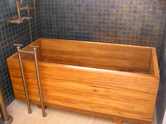 ofuro tub made of plantation teak